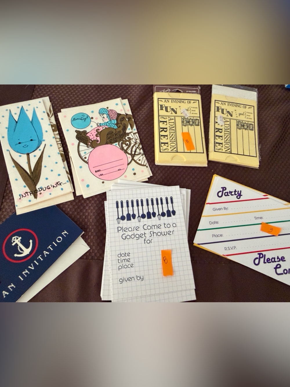 Hallmark unbranded Vintage Invitation Assortment Party Supplies Lot